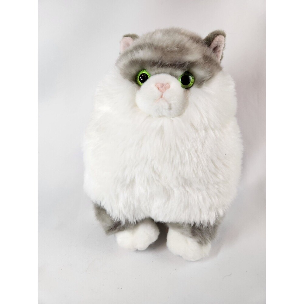 AURORA Gray‎ Tiger Fat Kitty Kitten Gray Plush 8” tall Stuffed Animal Plushie